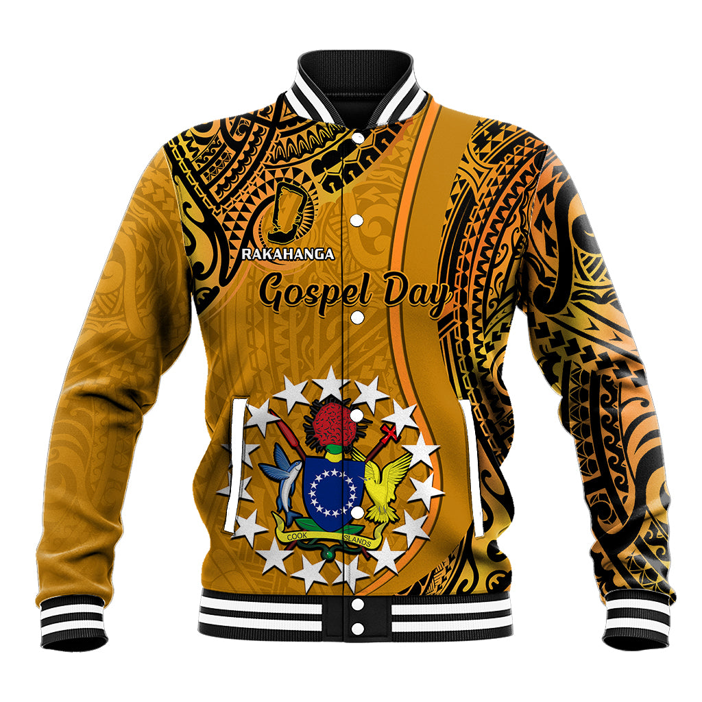 15 August  Rakahanga Island Gospel Day Baseball Jacket Cook Islands Tribal Pattern - Wonder Print Shop