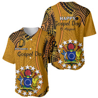 15 August  Rakahanga Island Gospel Day Baseball Jersey Cook Islands Tribal Pattern - Wonder Print Shop