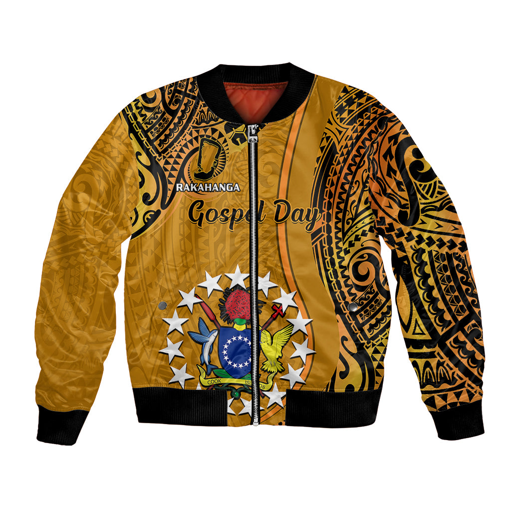 15 August  Rakahanga Island Gospel Day Bomber Jacket Cook Islands Tribal Pattern - Wonder Print Shop