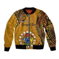 15 August  Rakahanga Island Gospel Day Bomber Jacket Cook Islands Tribal Pattern - Wonder Print Shop