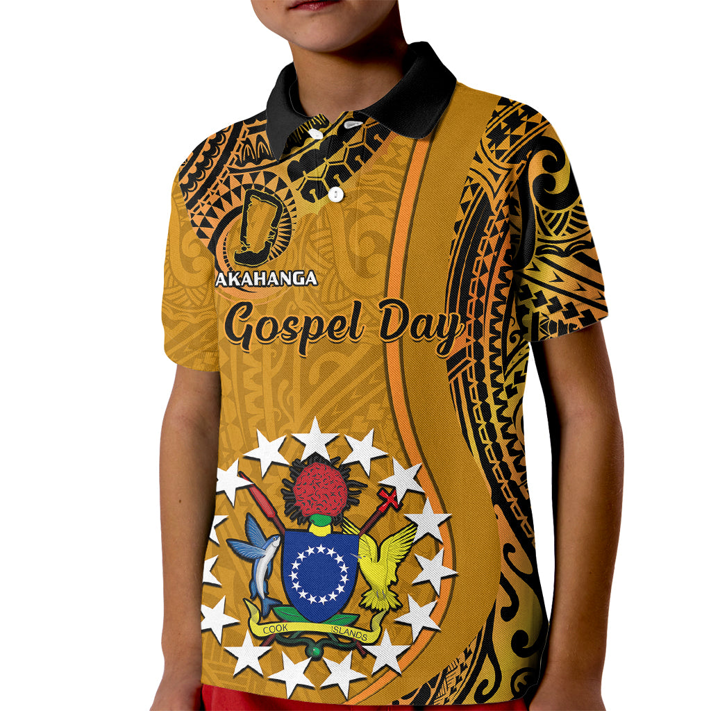15 August  Rakahanga Island Gospel Day Kid Polo Shirt Cook Islands Tribal Pattern - Wonder Print Shop