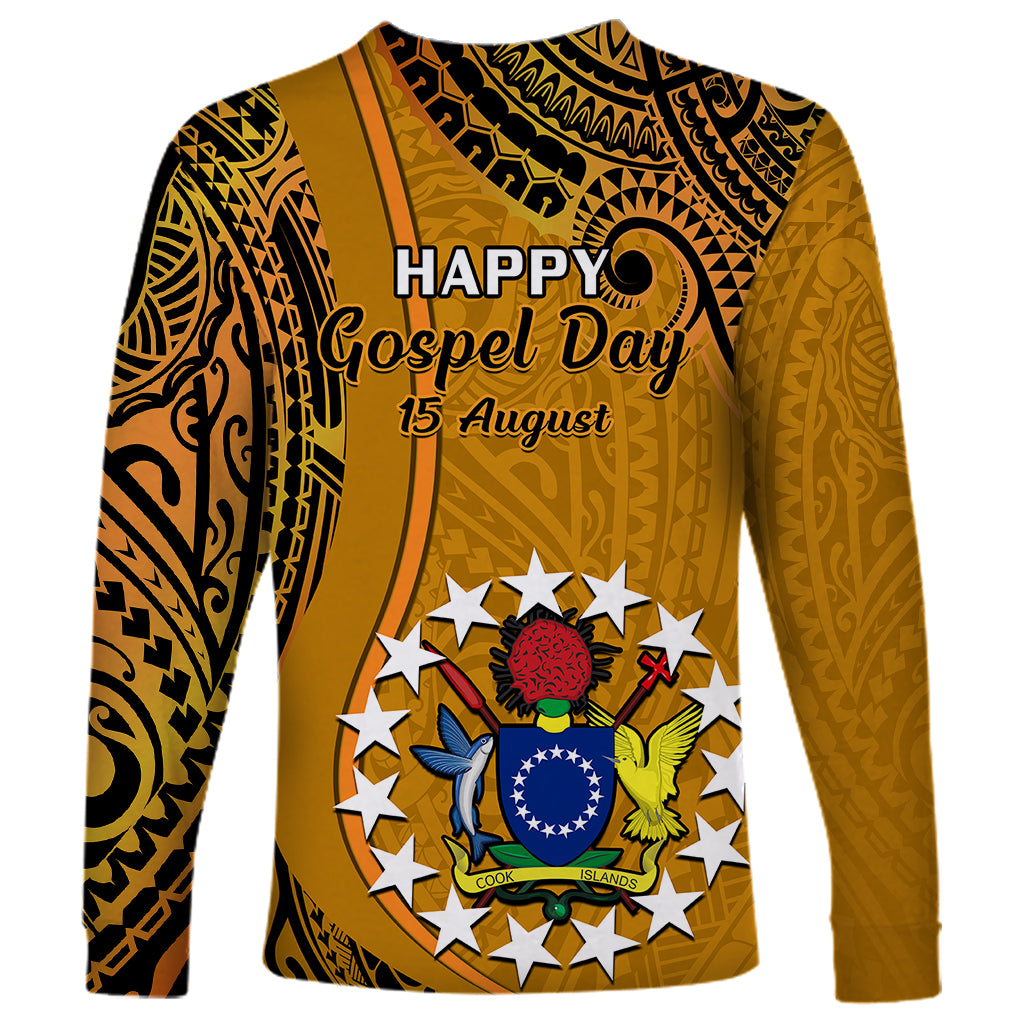 15 August  Rakahanga Island Gospel Day Long Sleeve Shirt Cook Islands Tribal Pattern - Wonder Print Shop