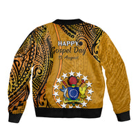15 August  Rakahanga Island Gospel Day Sleeve Zip Bomber Jacket Cook Islands Tribal Pattern - Wonder Print Shop