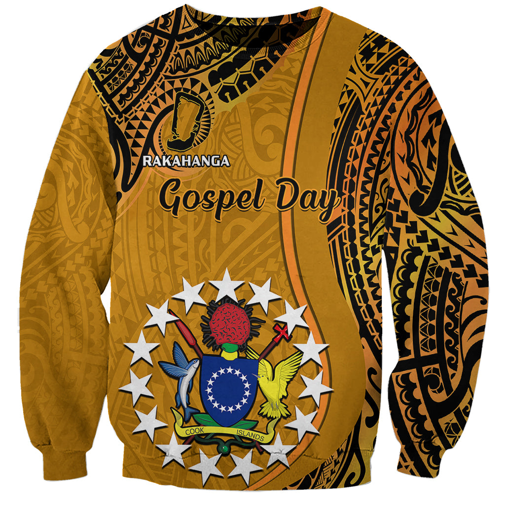 15 August  Rakahanga Island Gospel Day Sweatshirt Cook Islands Tribal Pattern - Wonder Print Shop