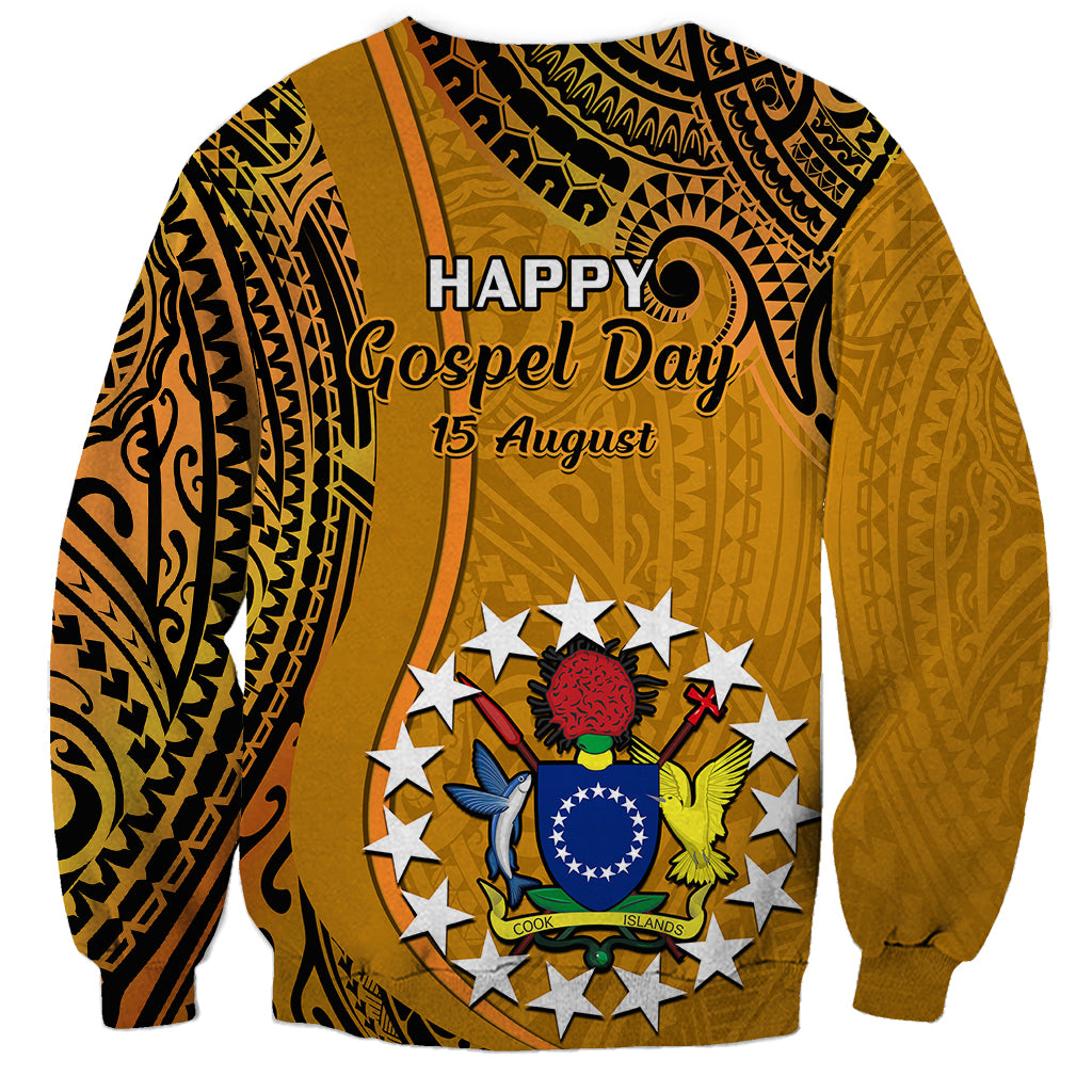 15 August  Rakahanga Island Gospel Day Sweatshirt Cook Islands Tribal Pattern - Wonder Print Shop
