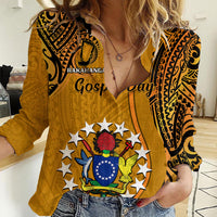 15 August  Rakahanga Island Gospel Day Women Casual Shirt Cook Islands Tribal Pattern - Wonder Print Shop