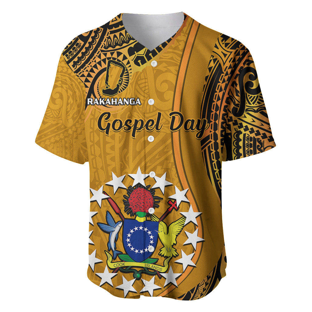 Personalised 15 August Rakahanga Island Gospel Day Baseball Jersey Cook Islands Tribal Pattern - Wonder Print Shop