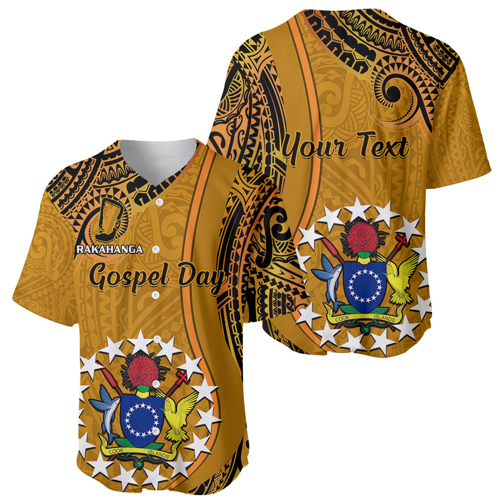 Personalised 15 August Rakahanga Island Gospel Day Baseball Jersey Cook Islands Tribal Pattern - Wonder Print Shop