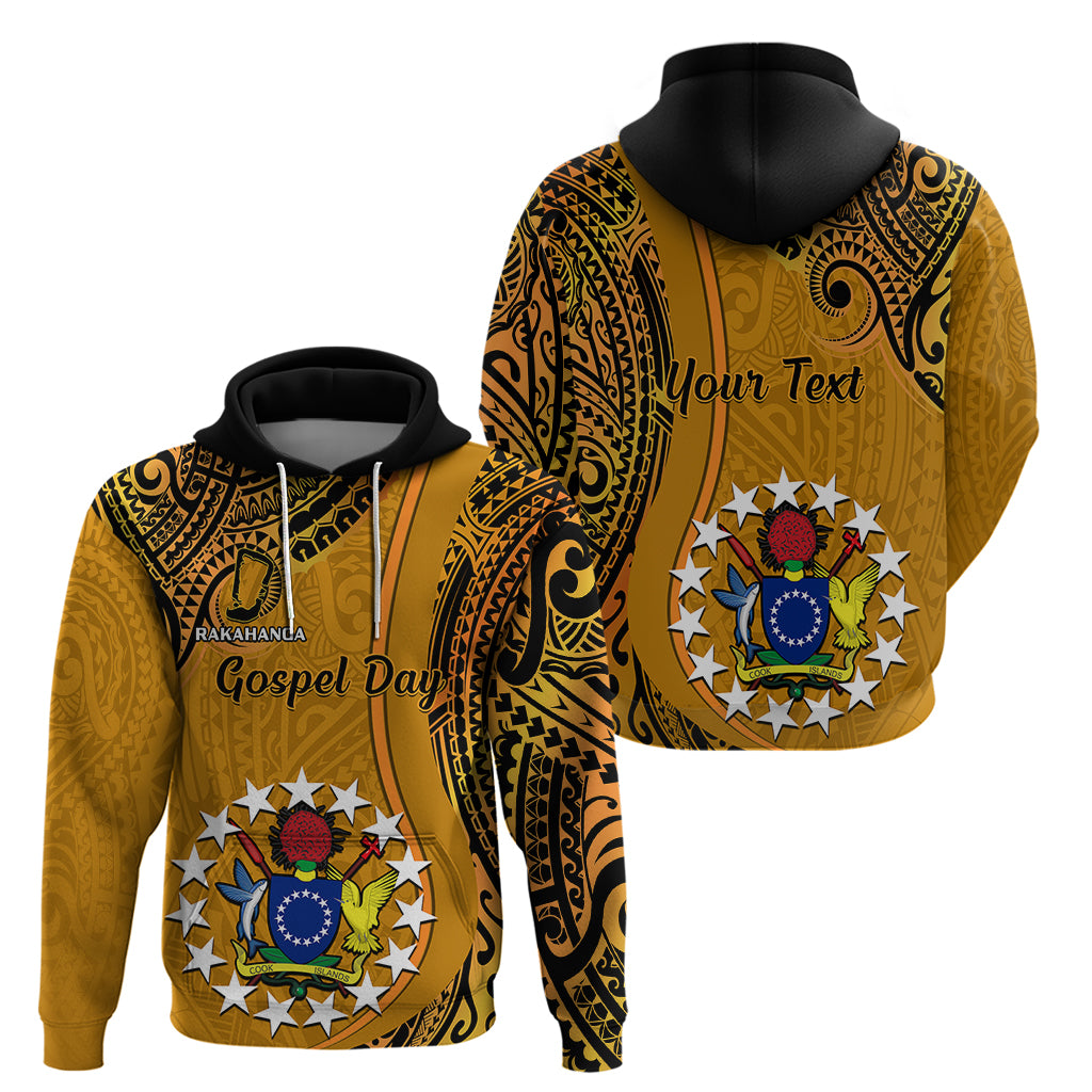 Personalised 15 August Rakahanga Island Gospel Day Hoodie Cook Islands Tribal Pattern - Wonder Print Shop