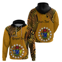 Personalised 15 August Rakahanga Island Gospel Day Hoodie Cook Islands Tribal Pattern - Wonder Print Shop