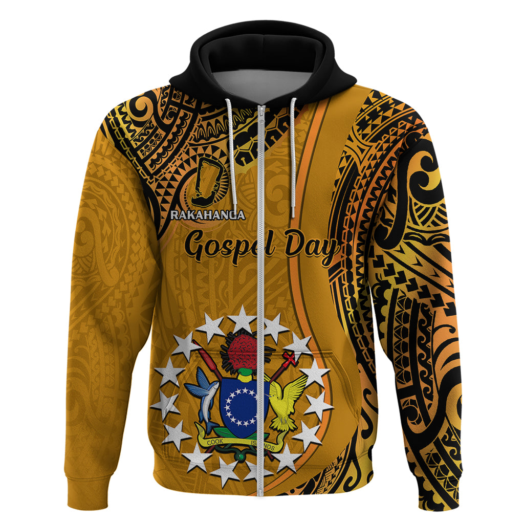 Personalised 15 August Rakahanga Island Gospel Day Hoodie Cook Islands Tribal Pattern - Wonder Print Shop