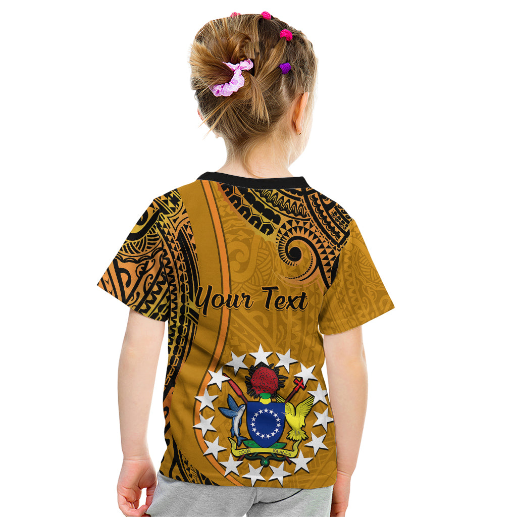 Personalised 15 August Rakahanga Island Gospel Day Kid T Shirt Cook Islands Tribal Pattern - Wonder Print Shop