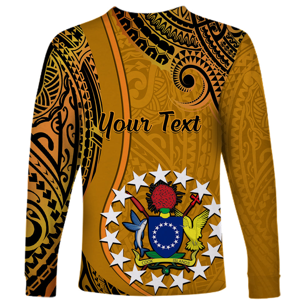 Personalised 15 August Rakahanga Island Gospel Day Long Sleeve Shirt Cook Islands Tribal Pattern - Wonder Print Shop