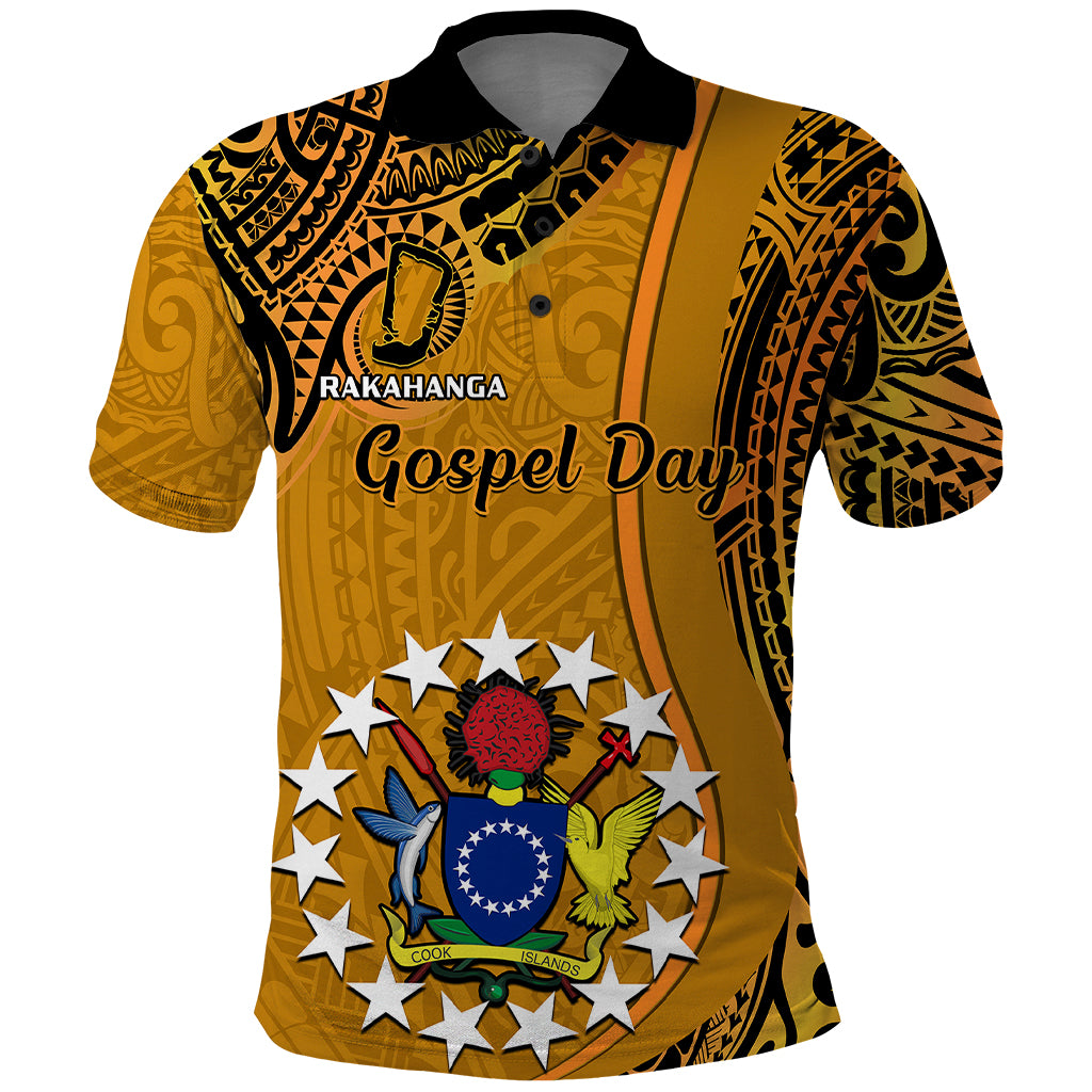 Personalised 15 August Rakahanga Island Gospel Day Polo Shirt Cook Islands Tribal Pattern - Wonder Print Shop