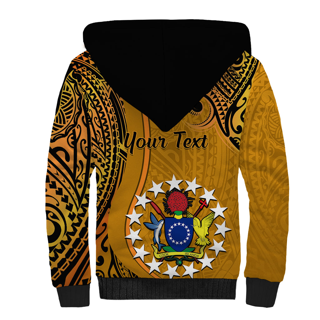 Personalised 15 August Rakahanga Island Gospel Day Sherpa Hoodie Cook Islands Tribal Pattern - Wonder Print Shop