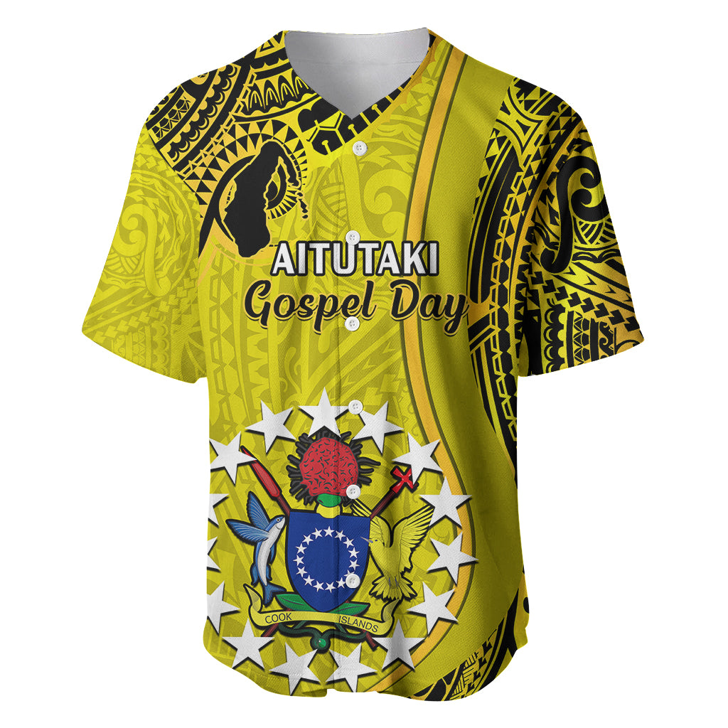 27 October Aitutaki Island Gospel Day Baseball Jersey Cook Islands Tribal Pattern - Wonder Print Shop