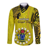 27 October Aitutaki Island Gospel Day Long Sleeve Button Shirt Cook Islands Tribal Pattern - Wonder Print Shop