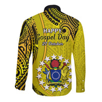 27 October Aitutaki Island Gospel Day Long Sleeve Button Shirt Cook Islands Tribal Pattern - Wonder Print Shop
