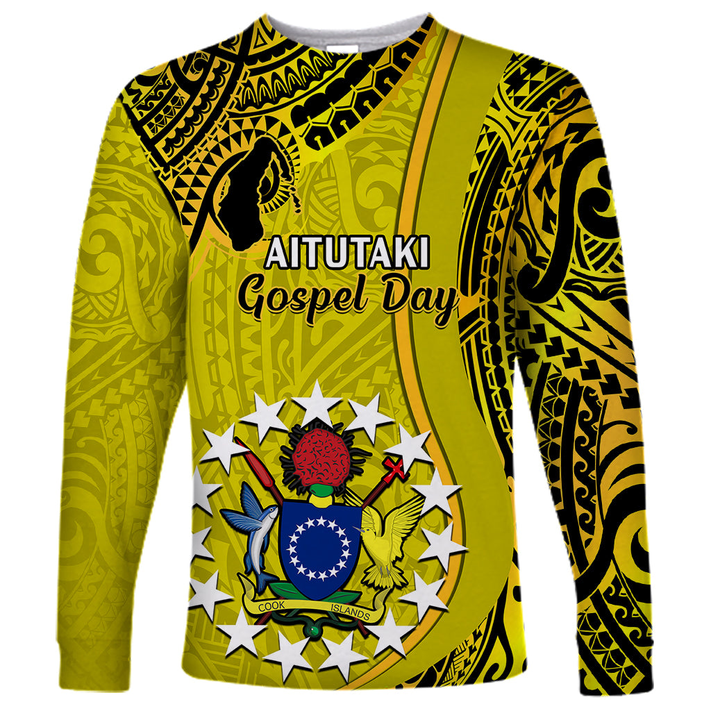 27 October Aitutaki Island Gospel Day Long Sleeve Shirt Cook Islands Tribal Pattern - Wonder Print Shop