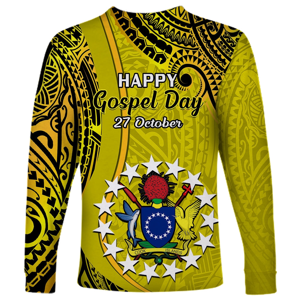 27 October Aitutaki Island Gospel Day Long Sleeve Shirt Cook Islands Tribal Pattern - Wonder Print Shop