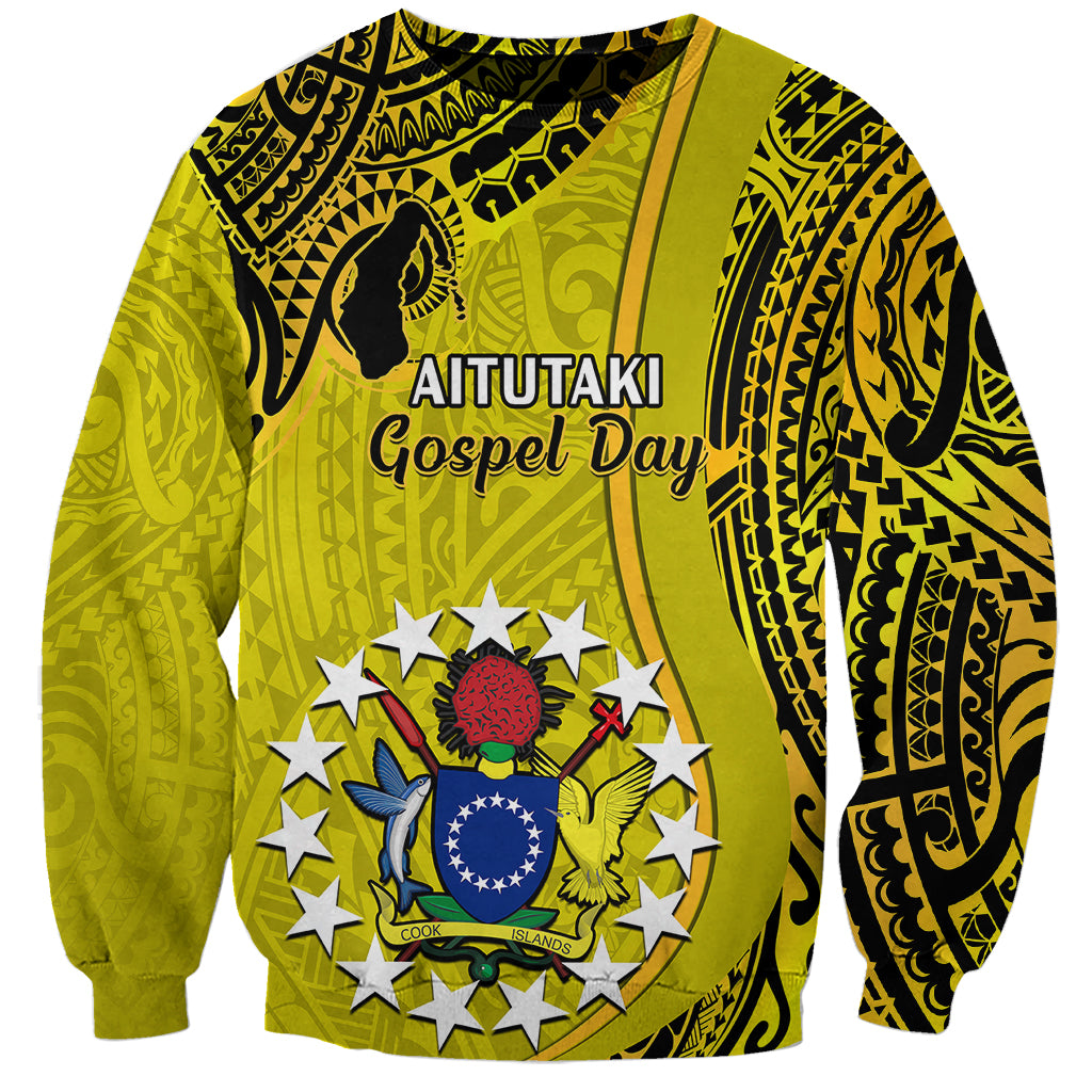 27 October Aitutaki Island Gospel Day Sweatshirt Cook Islands Tribal Pattern - Wonder Print Shop