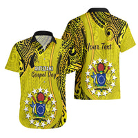 Personalised 27 October Aitutaki Island Gospel Day Hawaiian Shirt Cook Islands Tribal Pattern - Wonder Print Shop