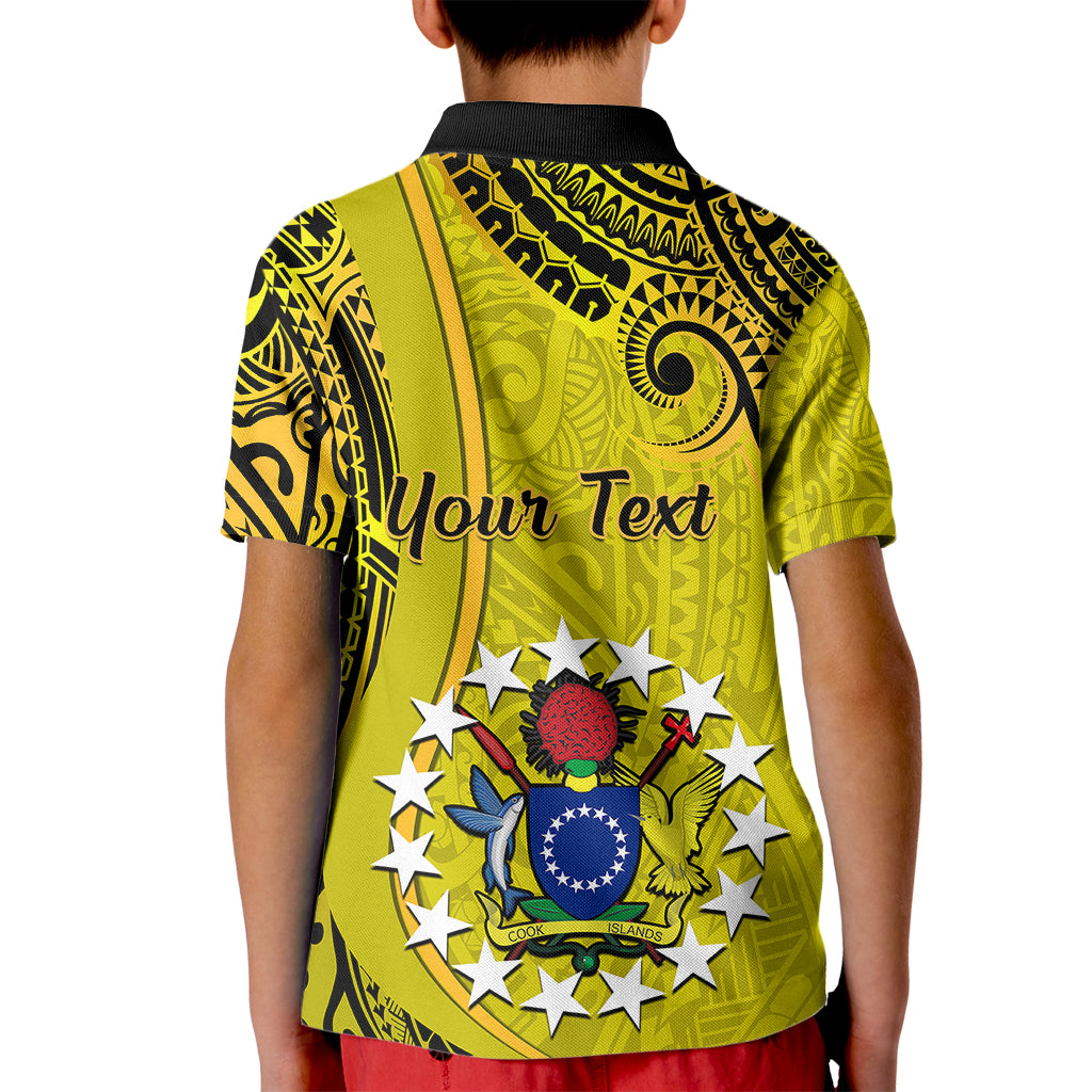 Personalised 27 October Aitutaki Island Gospel Day Kid Polo Shirt Cook Islands Tribal Pattern - Wonder Print Shop