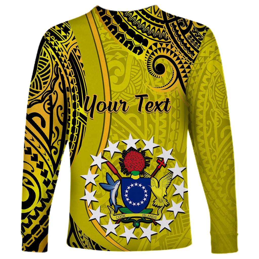 Personalised 27 October Aitutaki Island Gospel Day Long Sleeve Shirt Cook Islands Tribal Pattern - Wonder Print Shop