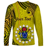 Personalised 27 October Aitutaki Island Gospel Day Long Sleeve Shirt Cook Islands Tribal Pattern - Wonder Print Shop