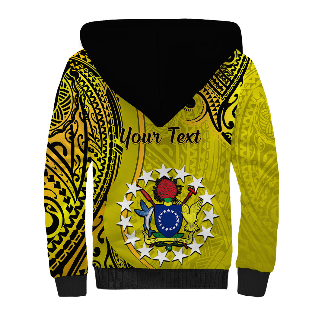 Personalised 27 October Aitutaki Island Gospel Day Sherpa Hoodie Cook Islands Tribal Pattern - Wonder Print Shop