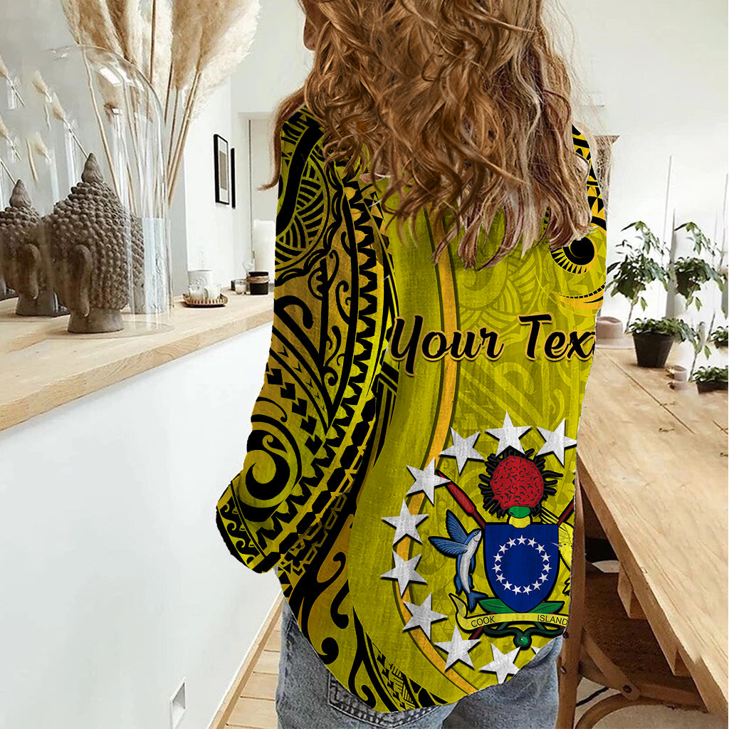 Personalised 27 October Aitutaki Island Gospel Day Women Casual Shirt Cook Islands Tribal Pattern - Wonder Print Shop