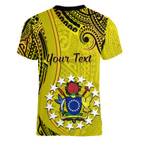 Personalised 27 October Aitutaki Island Gospel Day Women V Neck T Shirt Cook Islands Tribal Pattern - Wonder Print Shop