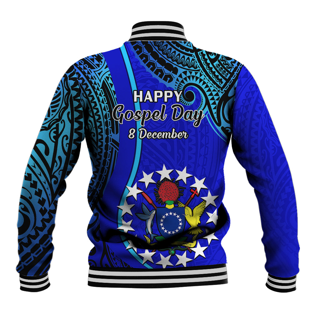 8 December Pukapuka Island Gospel Day Baseball Jacket Cook Islands Tribal Pattern - Wonder Print Shop