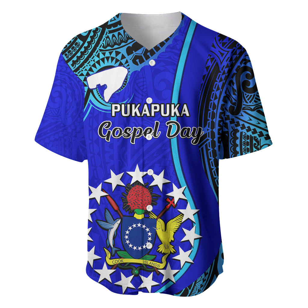 8 December Pukapuka Island Gospel Day Baseball Jersey Cook Islands Tribal Pattern - Wonder Print Shop