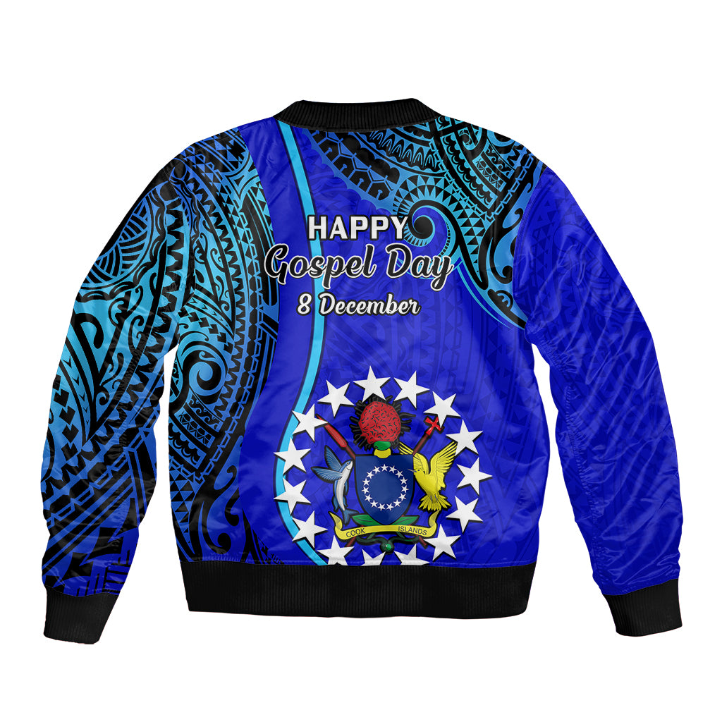 8 December Pukapuka Island Gospel Day Bomber Jacket Cook Islands Tribal Pattern - Wonder Print Shop