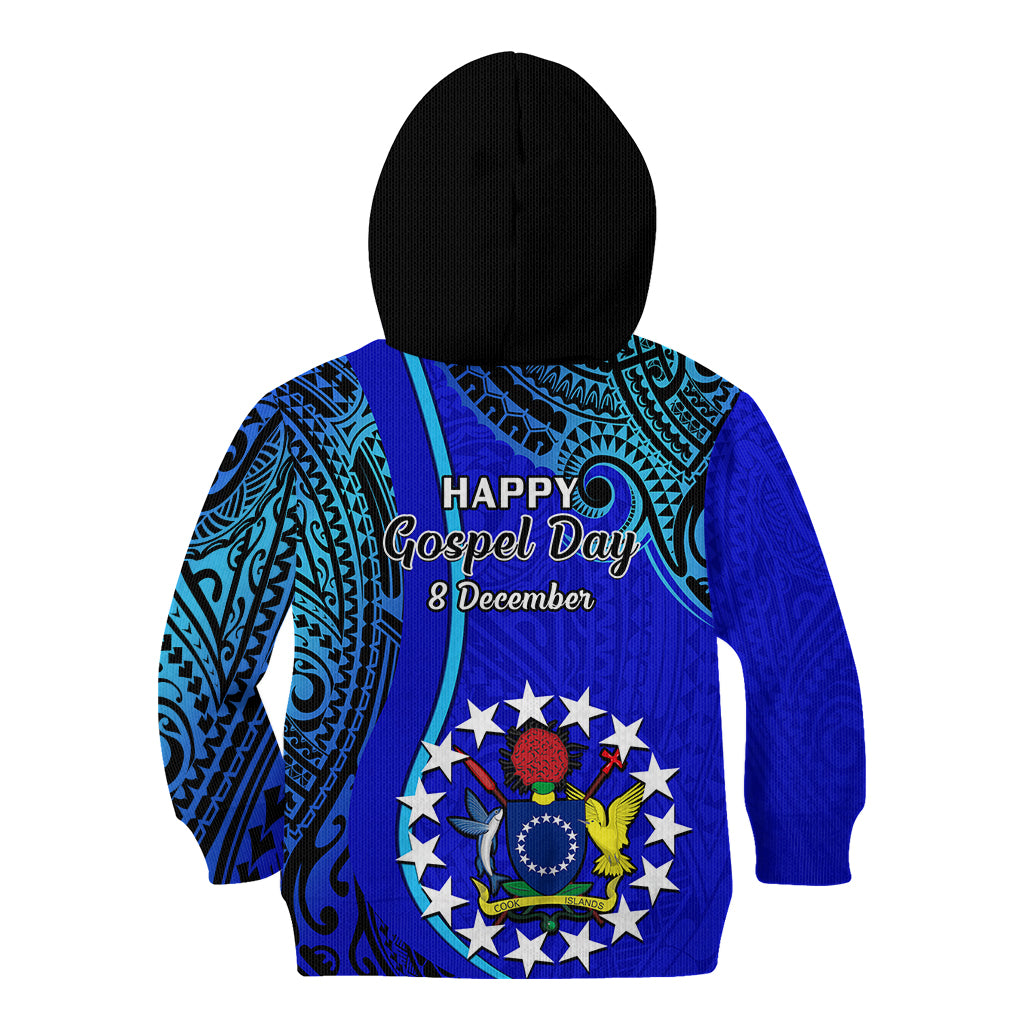 8 December Pukapuka Island Gospel Day Kid Hoodie Cook Islands Tribal Pattern - Wonder Print Shop