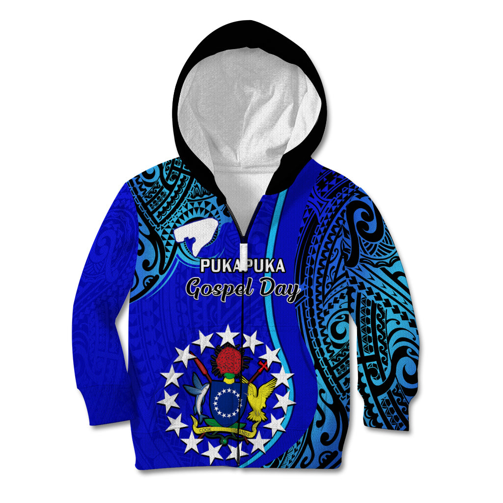 8 December Pukapuka Island Gospel Day Kid Hoodie Cook Islands Tribal Pattern - Wonder Print Shop