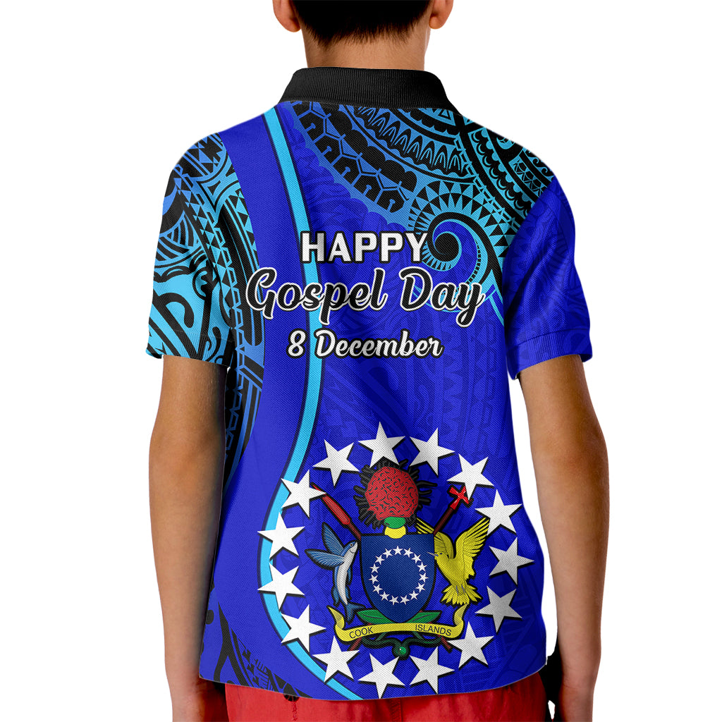 8 December Pukapuka Island Gospel Day Kid Polo Shirt Cook Islands Tribal Pattern - Wonder Print Shop