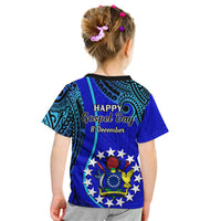 8 December Pukapuka Island Gospel Day Kid T Shirt Cook Islands Tribal Pattern - Wonder Print Shop