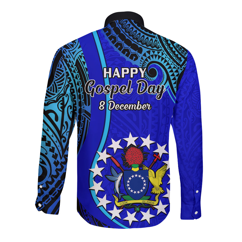 8 December Pukapuka Island Gospel Day Long Sleeve Button Shirt Cook Islands Tribal Pattern - Wonder Print Shop
