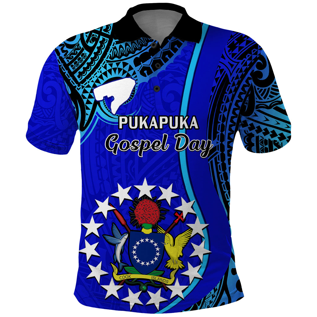 8 December Pukapuka Island Gospel Day Polo Shirt Cook Islands Tribal Pattern - Wonder Print Shop