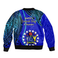 8 December Pukapuka Island Gospel Day Sleeve Zip Bomber Jacket Cook Islands Tribal Pattern - Wonder Print Shop