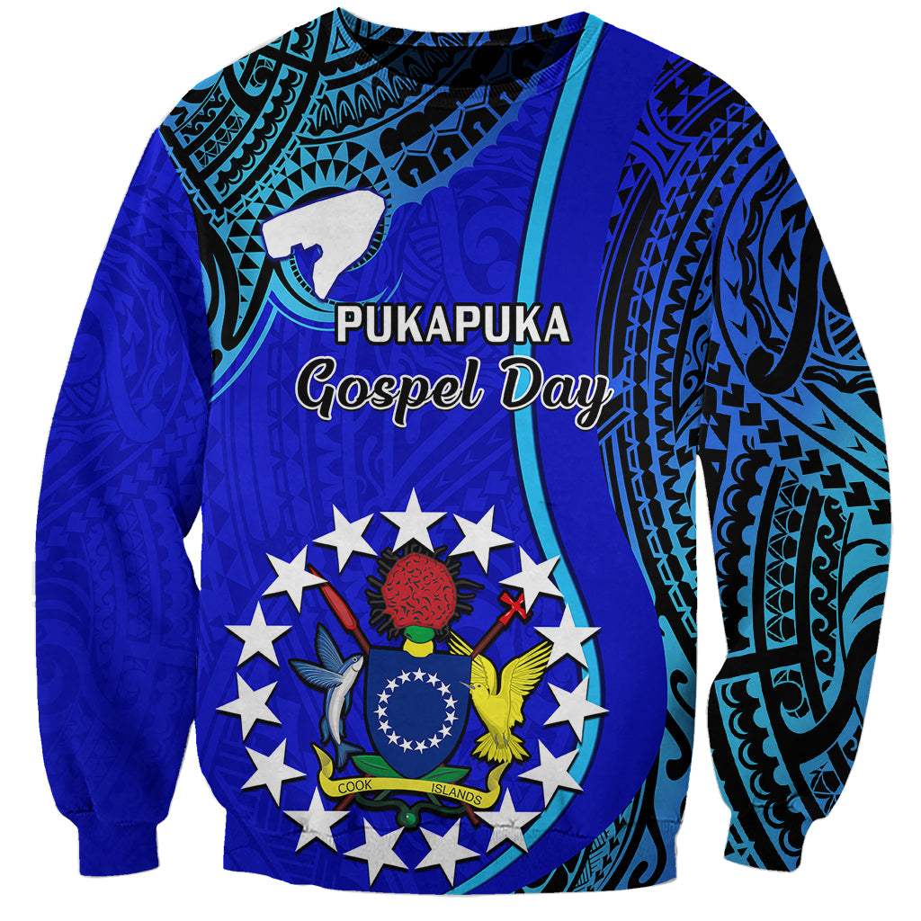 8 December Pukapuka Island Gospel Day Sweatshirt Cook Islands Tribal Pattern - Wonder Print Shop