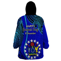 8 December Pukapuka Island Gospel Day Wearable Blanket Hoodie Cook Islands Tribal Pattern - Wonder Print Shop