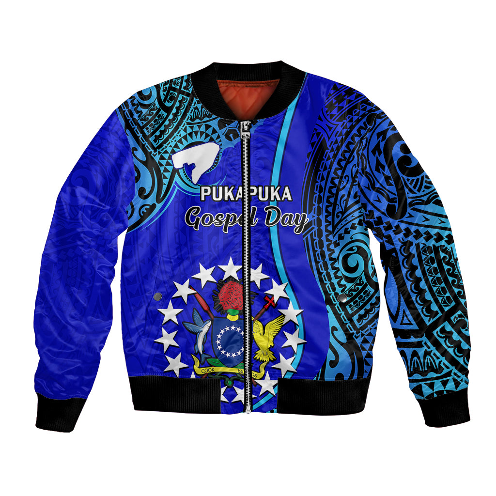 Personalised 8 December Pukapuka Island Gospel Day Bomber Jacket Cook Islands Tribal Pattern - Wonder Print Shop