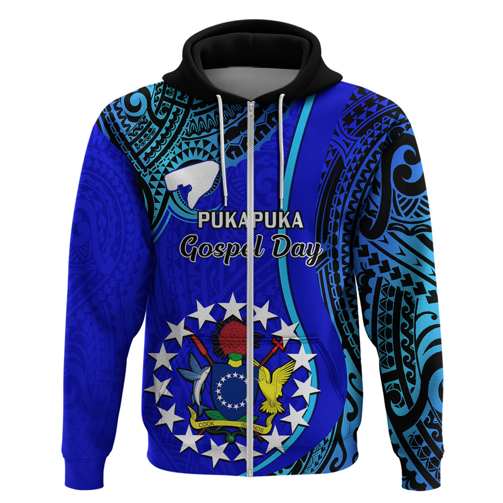 Personalised 8 December Pukapuka Island Gospel Day Hoodie Cook Islands Tribal Pattern - Wonder Print Shop