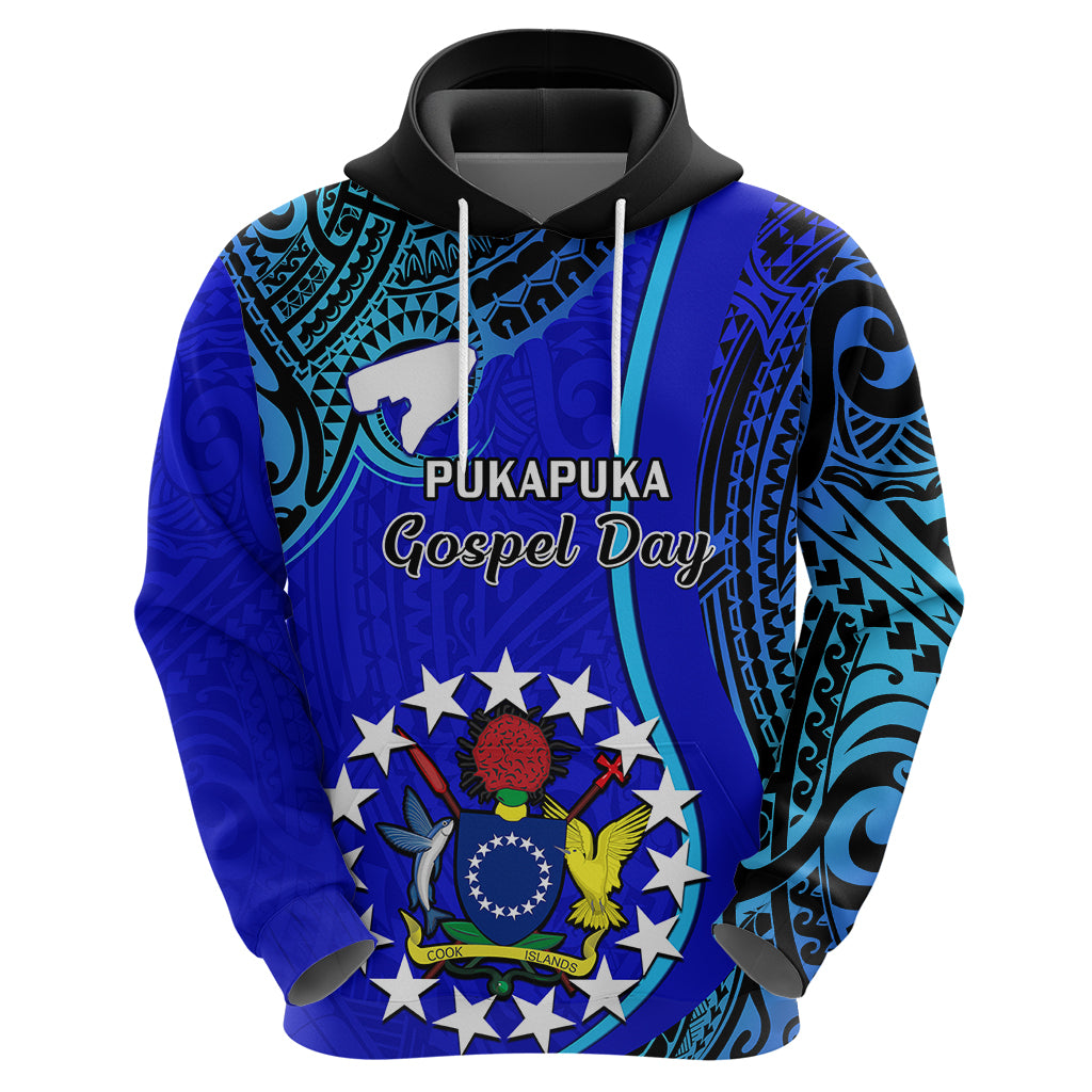 Personalised 8 December Pukapuka Island Gospel Day Hoodie Cook Islands Tribal Pattern - Wonder Print Shop