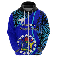 Personalised 8 December Pukapuka Island Gospel Day Hoodie Cook Islands Tribal Pattern - Wonder Print Shop
