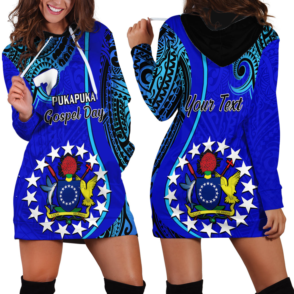 Personalised 8 December Pukapuka Island Gospel Day Hoodie Dress Cook Islands Tribal Pattern - Wonder Print Shop