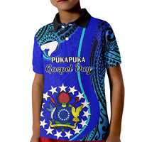 Personalised 8 December Pukapuka Island Gospel Day Kid Polo Shirt Cook Islands Tribal Pattern - Wonder Print Shop
